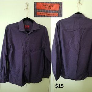 Alfani fitted purple button down shirt